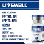 Epithalon 10mg research peptide vial — AEDG tetrapeptide, 99% purity — LiveWell Peptides