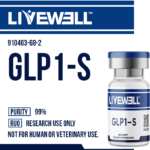 Semaglutide research peptide vial — GLP-1 receptor agonist, 99% purity — LiveWell Peptides
