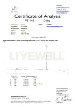 PT-141 Research Peptide Certificate of Analysis COA — LiveWell Peptides