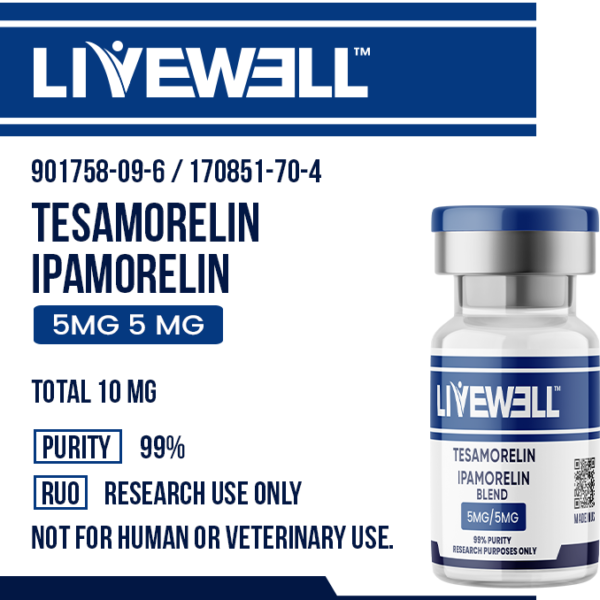 Tesamorelin + Ipamorelin research peptide blend — LiveWell Peptides