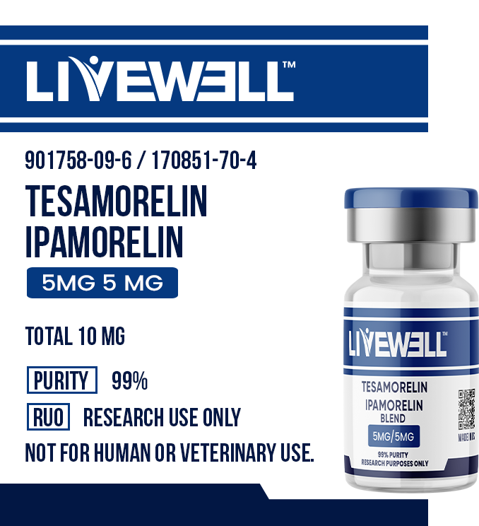 Tesamorelin + Ipamorelin research peptide blend — LiveWell Peptides