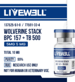 BPC-157 10mg + TB-500 10mg research peptide blend vial — LiveWell Peptides