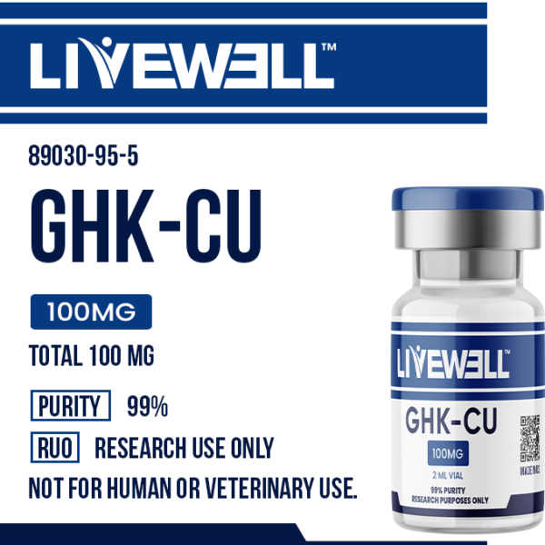GHK-Cu copper peptide 100mg research vial — LiveWell Peptides
