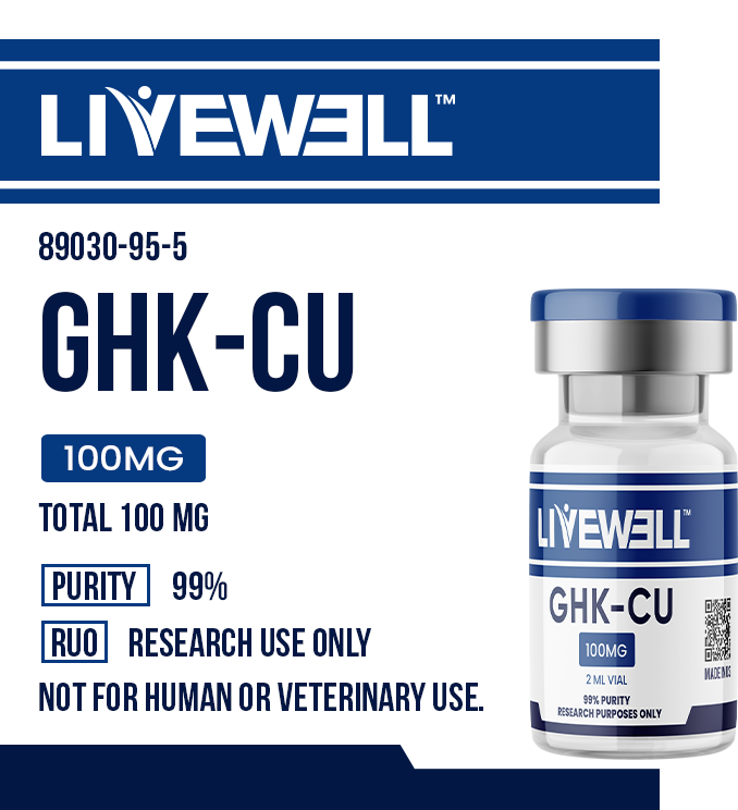 GHK-Cu copper peptide 100mg research vial — LiveWell Peptides