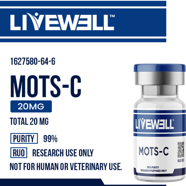 MOTS-c 10mg mitochondrial research peptide vial — LiveWell Peptides