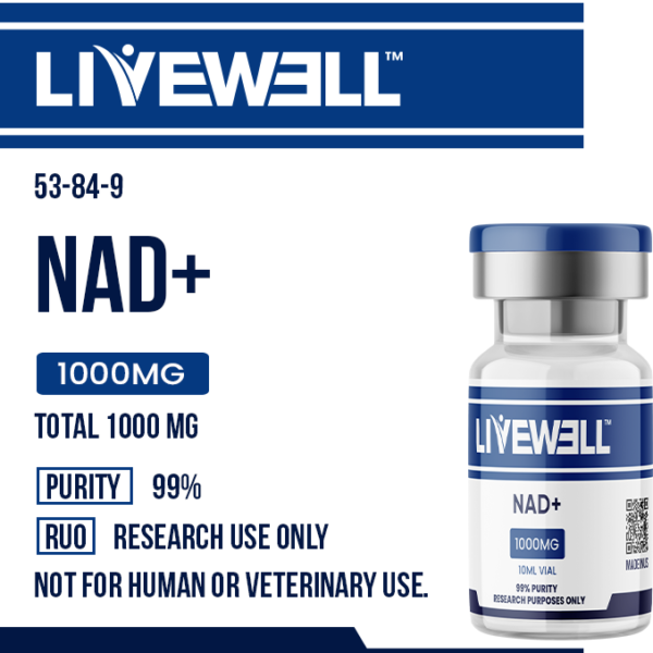 NAD+ 500mg research peptide vial — LiveWell Peptides