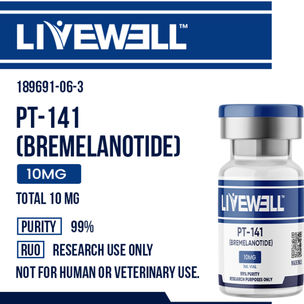 PT-141 MC3R MC4R Melanocortin Receptor Agonist Research Peptide Vial — LiveWell Peptides