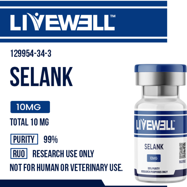 Selank 5mg nootropic research peptide vial — LiveWell Peptides