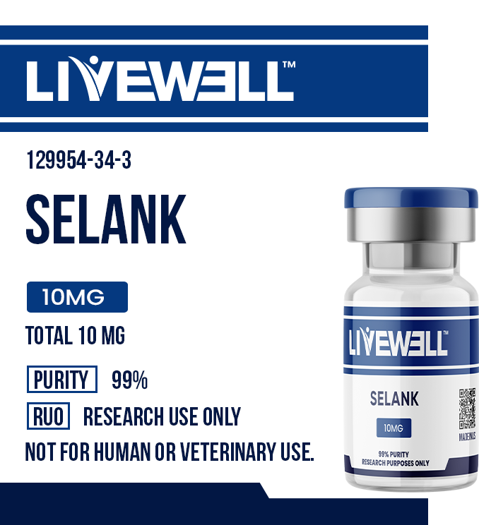 product 16 Selank 5mg nootropic research peptide vial — LiveWell Peptides