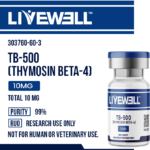 TB-500 Thymosin Beta-4 fragment — 10mg lyophilized research peptide vial — LiveWell Peptides