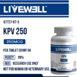 KPV 250mcg tripeptide research tablet, anti-inflammatory, 99% purity, research use only — LiveWell Peptides