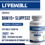 BAM-15 50mg and SLU-PP-332 250mcg combo research tablets, 60 count bottle — LiveWell Peptides