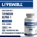 Thymosin Alpha-1 500mcg research tablets (60 count), 99% purity, research use only — LiveWell Peptides